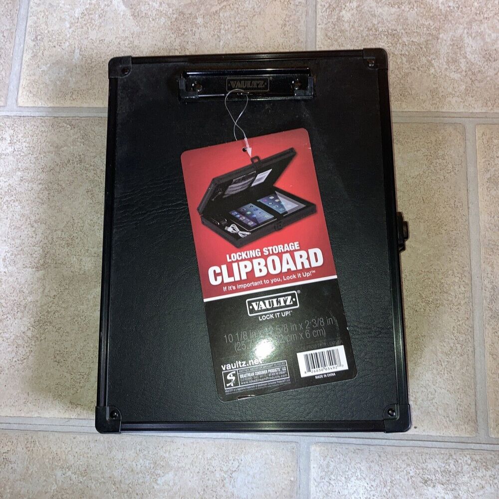 Vaultz Locking Storage Clipboard Tactical Black